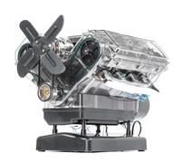Wouueso Mini modèle de moteur V8, modèle à combustion interne, simulation de moteur V8, moteur à huit cylindres pouvant être activé, jouet de bricolage