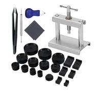 Wouueso Outil de pressage pour montre, kit de pressage en verre de montre, fermoir arrière de boîtier, presse arrière de montre en métal, outil de remplacement des piles de montre, A, 12 pièces comme