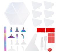 Wouueso Palette de 6 grilles, kits de plateau de peinture au diamant, plaque de forage hexagonale de grande capacité, stylo de peinture au diamant, art point de croix, G