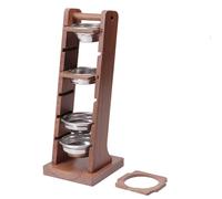 Wouueso Porte-filtre à café - Noyer noir - Étagère de rangement pour bacs à poudre à café - Étagère de rangement pour paniers à poignées à A
