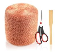 Wouueso Tresse en cuivre pour lutter contre les rongeurs, souris, rats, rongeurs, chauves-souris et blocages DIY, anti-gouttes, piège à souris en laine, 12,7 x 30,5 m