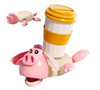 WOUYTPE Dessous de Verre Cochon, sous-Verres Animaux Rigolos, Porte-Tasse Imprimé en 3D, Conception Tridimensionnelle d'un Porcelet, Les Expressions Changent Lorsqu'on Place Une Tasse Dessus