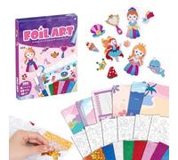 WOUYTPE Foil Art Enfant, Foil Fun, Foil Crafts pour Enfant, D'autocollants DIY Princess Series, Adapté aux Filles âgées de 3 Ans et Plus pour Jouer et Laisser Libre Cours à Leur Imagination, Noël
