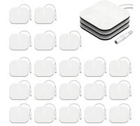 WovaOrx Lot de 20 Électrodes TENS Auto-Adhésives 5x5 cm, Patins Adhésifs Souples Réutilisables Compatibles Fiches 2 mm, pour Détendre Les Muscles