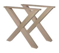 Wovar Pied de table Bois de construction Hêtre X-shape - 72 cm - Par lot