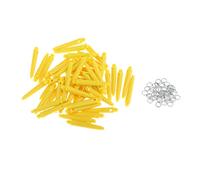 WOVEBIUS Lot de 50 tiges de fléchettes 2BA avec anneaux de protection Jaune 35 mm