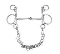WOVEBIUS Mors de cheval en acier inoxydable avec chaîne gourmette et crochets 12,7 cm