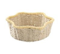 Woven Basket For Fruit | Tabletop Imitation Rattan Food Serving Basket | Woven Rustic Fruits Holders For Home Dining Table Pantry Living Room Nursery Wedding Easter Christmas Picnic Kitchen