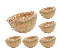 Woven Bird Nest, 6X Birdhouses for Outdoors, Handmade Hanging Basket, Natural Breeding Shelter, 3.94x2.36 inches, Wildlife Care for Patio Porch Front Door