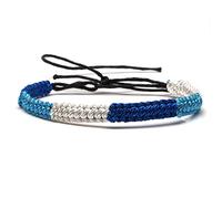 Woven Bracelet, Bracelet Tissé À La Main Géométrique Multicolore Bracelets Tibétains Bleu Beige Rectangle Amitié Bracelets Réglable Charme Bracelets Femmes Homme Cadeau