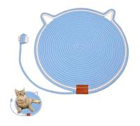 Woven Cat Pad, Four Seasons Universal Dog Sleeping Scratching Mat, Scratching Pads Small Dog for Indoor Cats, Cats Scratching Mat Cotton Rope Cats Scratching Pad (Blue,50 * 50cm)