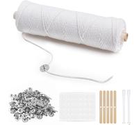 Woven Cotton Candle Wick,1 Roll 100m Low Smoke Wick With 100pcs Candle Wick Holder For Candle Pillars Up To 1 3/4 Inch Diameter.[W491]