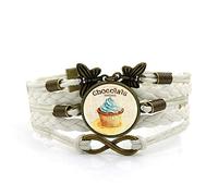 Woven Men,White Rope Chocolate Couple Lovers,Time Gemstone Multi-Layer Hand-Woven Glass Combination Jewelry Ladies Fashion European and American Jewelry