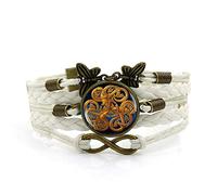 Woven Men,White Rope en Creative Texture,Time Gemstone Multi-Layer Hand-Woven Glass Combination Jewelry Ladies Fashion European and American Jewelry