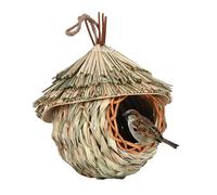 Woven Nest - Hanging Natural Reed Grass House, Handwoven Outdoor Nest for Finches, Sparrows & Small Birds, Garden Decoration & Gift for Lovers