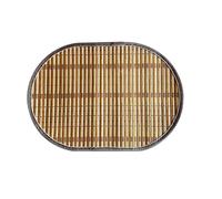 Woven Oval Pads, 16.93x11.81 inches, Heat Resistant Mats, Non Slip Table Covers, Dining Decor, Dinner Party Setting, for Kitchen Desk Protection, Rustic Texture, Elegant Style