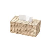 Woven St Tissue Box Holder Rectangular Sle Home Living Room Coffee Table Car Interior(Beige [hand-woven])