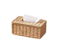 Woven St Tissue Box Holder Rectangular Sle Home Living Room Coffee Table Car Interior(Camel [handmade])