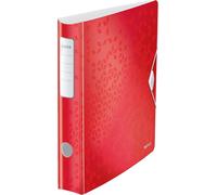 Wow 11070026 A4 Lever Arch File With 65 Mm Rounded Spine,Elastic Closure,Made Of Lightweight Pp/Polyfoam,Red