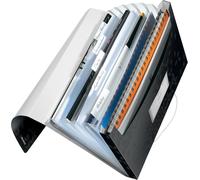 Wow 45890095 A4 6-Compartment Household Binder Elastic Closure Black