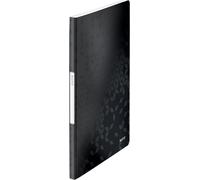 Wow 46310095 A4 Document Folder,20 Pockets,Capacity 40 Sheets,Transparent Pockets,Black,Wow