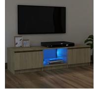 WOW Armoire de Télévision - Banc HIFI - Meuble de salon Fantastique avec lumières LED Chêne sonoma 120x30x35,5 cm,120 x 30 x 35,5 cm