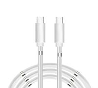 Wow Cable USB C to USB C PD 60 W 3A Super fast charging 1 m with built-in magnetic organizer clips White