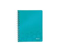 Leitz wow cahier 160 pages à spirale quadrillé 5x5 (petits carreaux) a5 (17x22 cm) menthe métallisé 46410051 G
