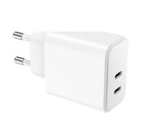 WOW Chargeur Secteur Rapide Double Port USB-C 40W (20W+20W) Power Delivery Blanc