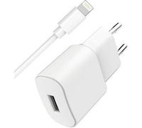 WOW, Chargeur secteur USB-A 2.4A Fast Charge + câble USB-A / Lightning, Blanc