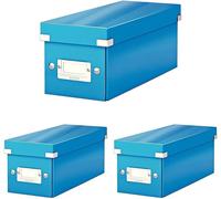 Wow Click & Store 60410036 Boîte De Rangement Pour Cd Bleu (Lot De 3)
