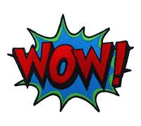 Wow Écusson brodé à coudre ou à repasser pour sac Motif bande dessinée