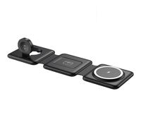 WoW F1 3in1 chargeur magnétique pliable sans fil 15W pour smartphone/smartwatch/casque TWS noir
