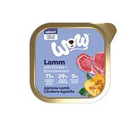 WOW Nourriture humide pour chien adulte avec agneau, 11 x 150 g I Nourriture humide riche pour chiens adultes de toutes races I Meilleure qualité avec beaucoup de viande, de citrouille et d'ortie I