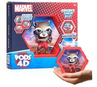 WOW! PODS 4D Marvel Rocket | Figurine à tête branlante à Collectionner Qui éclate de Leur Monde dans Le vôtre | Présentoir Mural ou d'étagère | Jouets et Cadeaux Marvel | Série 1 n° 459