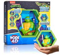 WOW! PODS - 4D Ninja Turtles Leonardo, figurine unique à collectionner à tête branlante qui éclate de leur monde dans le vôtre, décoration murale ou étagère, jouets et cadeaux des tortues ninja, série