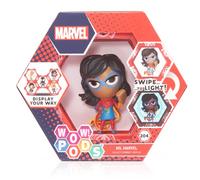 WOW! PODS Collection Marvel Avengers - Ms Marvel | Figurine de Super-héros Lumineuse à tête branlante | Jouets et Cadeaux Officiels Marvel | Série 518,2 cm, Gris