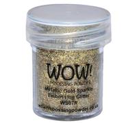 WOW! Poudre à Embosser 15 ML, Paillettes dorées métallisées