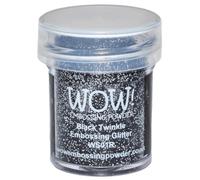 Wow Poudre de gaufrage 15 ml Noir Scintillement Paillettes Caoutchouc Stamping