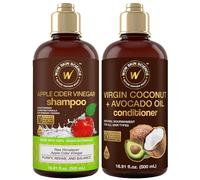 WOW Skin Science shampooing et après-shampoing au vinaigre de cidre de pomme avec huile de noix de coco et d'avocat Brun 16,9 Fl Oz (Lot de 2)