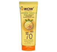 WOW Skin Science Yuzu japonais + vitamine C avec 5 céramides Gel solaire Dewy Bright | SPF 70 P 500x vitamine C | Absorption rapide | Pas de plâtre blanc | Résistant à l'eau | Protection UVA +