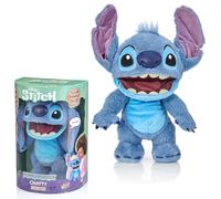 Wow! Stuff Poupée animatronique Disney Chatty Stitch Deluxe Puppetronic, plus de 50 sons, 30 cm