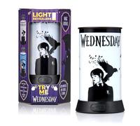 WOW! STUFF Light Revealers Veilleuse Mercredi Addams - Lampe de scène à 360° avec arrêt automatique - Alimentée par USB ou par piles - Décoration de chambre portable pour enfants et adultes - Cadeau
