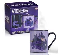 WOW Stuff! Tasse à changement de chaleur Mercredi | Le café chaud ou le thé révèle la Nevermore Academy assisté par Wednesday Addams | Tasse officielle pour les fans de la série Mercredi sur Netflix