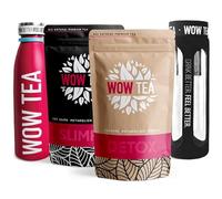 WOW TEA: BioFit Boîte active SlimFit, thé détox, thermos - Rose et bouteille de thé avec tamis noir, 300 g