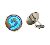 WoW World of Warcraft Coeur Pierre Verre Boutons de Manchette Rond Bijoux S Boutons de Manchette Hommes Bijoux Femmes Cadeau, 2,5, Bronze, Cristal, Verre, Nickel, Argent, Turquoise stabilisée