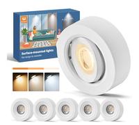 wowatt Lot de 6 LED Spot en Saillie Blanc, Dimmable Spot Plafond Orientable | 30mm x 92mm, Blanc Chaud 3000K Blanc Neutre 4000K Blanc Froid 6000K Réglable, Orientable 30°, 220-240V, 5.5W, 550LM, Ronde