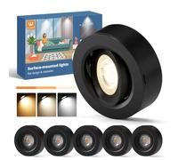 wowatt Lot de 6 LED Spot en Saillie Noir, Dimmable Spot Plafond Orientable | 30mm x 92mm, Blanc Chaud 3000K Blanc Neutre 4000K Blanc Froid 6000K Réglable, Orientable 30°, 220-240V, 5.5W, 550LM, Ronde