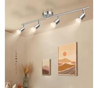 wowatt Plafonnier LED à 4 Lumières En Nickel Mat Lampe Applique Spot de Plafond 5W 420Lm Equivalent 40W Lampe Incandescent Blanc Chaud Orientable Ideal Comme Une Lampe Salon Couloirs Chamber Cuisine