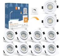 wowatt Spot LED Encastrable Dimmable Blanc, 5.5W Spots de Plafond Extra Plat 2800K Blanc Chaud 600LM, Spot Salle de Bain Encastré IP44 Plafonnier Encastré Orientable AC220V Rond pour Salon Lot de 10
